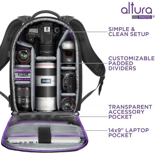  [아마존베스트]DSLR Camera and Mirrorless Backpack Bag by Altura Photo for Camera and Lens (The Wanderer Series)