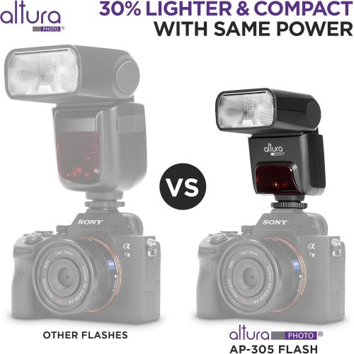  Altura Photo AP-305S Camera Flash and Wireless Manual Trigger for Sony A7III,A7II, A7, A7RII, A7RIII, A7RIV, A7SII, A6600, A6500, A6400, A6300, A6000, A9-2.4GHz TTL Speedlite for M