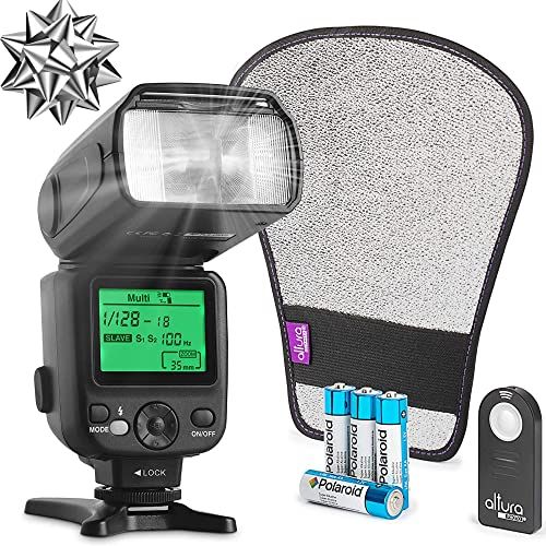  Altura Photo Camera Flash KIT W/LCD Display for DSLR & Mirrorless Cameras, External Flash Featuring a Standard Hot Flash Shoe, Universal Camera Flash for Canon, Sony, Nikon, and Ot