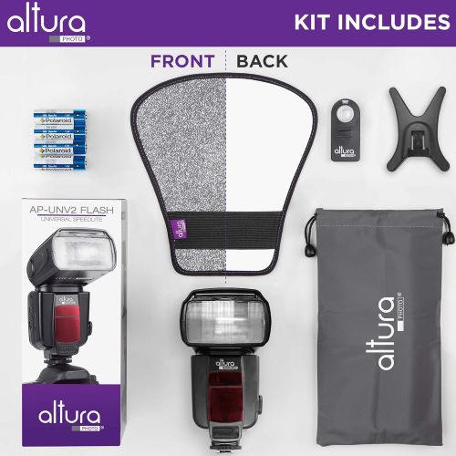  Altura Photo Camera Flash KIT W/LCD Display for DSLR & Mirrorless Cameras, External Flash Featuring a Standard Hot Flash Shoe, Universal Camera Flash for Canon, Sony, Nikon, and Ot