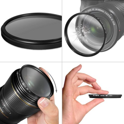  49MM Lens Filter Kit by Altura Photo, Includes 49MM ND Filter, 49MM Polarizing Filter, 49MM UV Filter, (UV, CPL Polarizer Filter, Neutral Density ND4) for Camera Lens w 49MM Filter