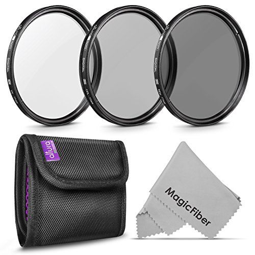  77MM Lens Filter Kit by Altura Photo, Includes 77MM ND Filter, 77MM CPL Filter, 77MM UV Filter, (UV, Polarizer Filter, Neutral Density Filter 77MM ND4) for Camera Lens w 77MM Filte