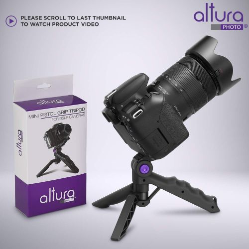  Altura Photo Mini Tripod for Camera w/Pistol Grip, Portable Small Tripod for DSLR & Mirrorless Cameras, Mini Tripod Stand w/Anti Slip Feet, Works as Desktop Tripod, Vlog Tripod, Ta