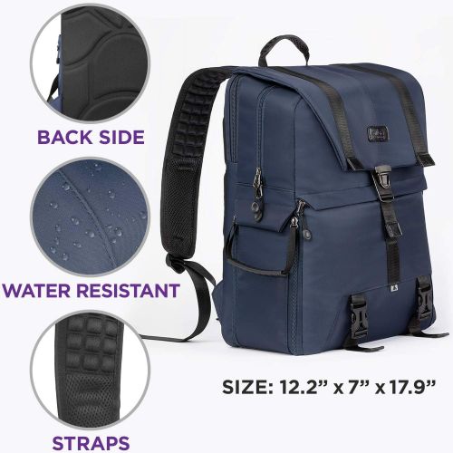  Laptop and DSLR Camera Backpack - Travel Backpack with Tripod Holder - Heavy Duty Water Resistant Large Camera Backpack by Altura Photo - Camera Backpack with Laptop Compartment