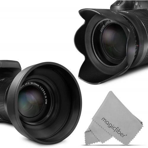  Altura Photo 58MM Lens Hood Set (Tulip Flower + Collapsible Rubber Lens Hood)