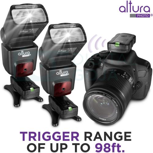  (2 Trigger Pack) Altura Photo Wireless Flash Trigger for Nikon w/Remote Shutter Release (Nikon DF D3100 D3200 D3300 D5100 D5200 D5300 D7100 D7500 D610 D750 D500 D5 DSLR Cameras)
