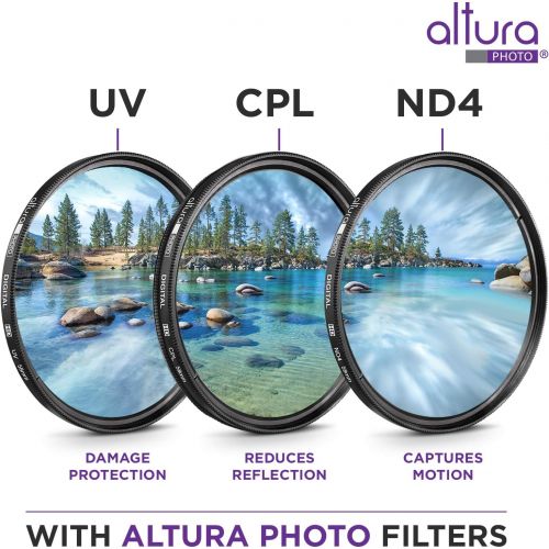  58MM Lens Filter Kit by Altura Photo, Includes 58MM ND Filter, 58MM CPL Filter, 58MM UV Filter, (UV, CPL Polarizing Filter, Neutral Density ND4) for Camera Lens with 58MM Filters +