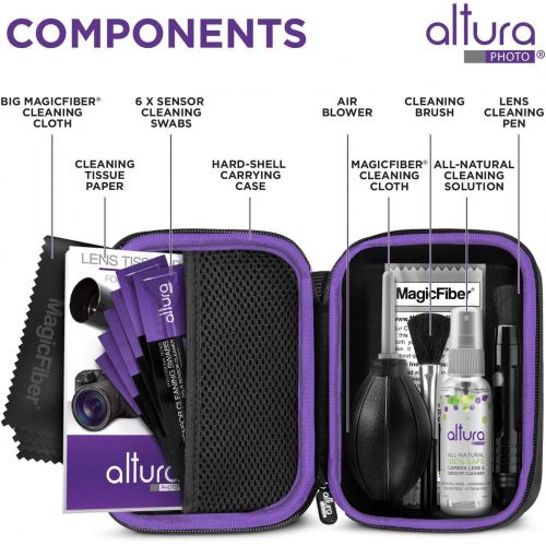  Altura Photo Professional Full Frame Sensor Cleaning Kit - Camera Cleaning Kit for FF DSLR & Mirrorless Cameras - w/Sensor Cleaning Swabs & Case, Works as Camera Lens Cleaning Kit,