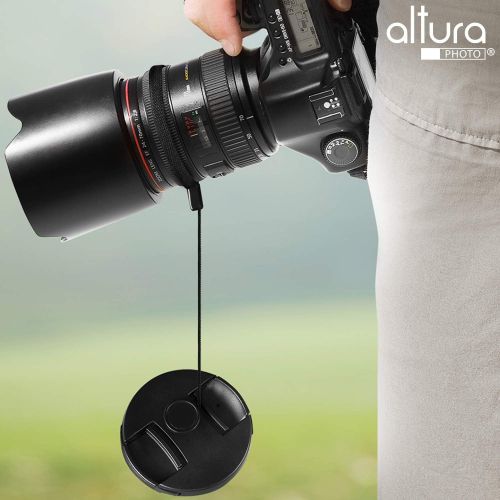  5 Pcs Altura Photo Lens Cap Keeper, Camera Lens Cap Leash for DSRL & Mirrorless Lenses - Camera Lens Keeper/Lens Holder for Canon, Nikon, Sony, Sigma, Tamron & Others Camera Lens A