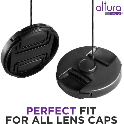  5 Pcs Altura Photo Lens Cap Keeper, Camera Lens Cap Leash for DSRL & Mirrorless Lenses - Camera Lens Keeper/Lens Holder for Canon, Nikon, Sony, Sigma, Tamron & Others Camera Lens A