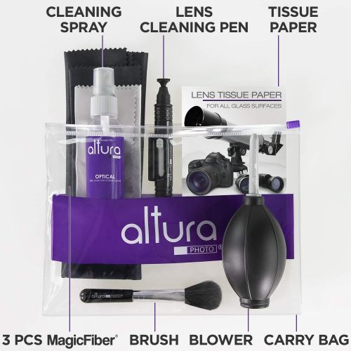 Altura Photo Professional Cleaning Kit for DSLR Cameras and Sensitive Electronics Bundle with 2oz Altura Photo Spray Lens and LCD Cleaner