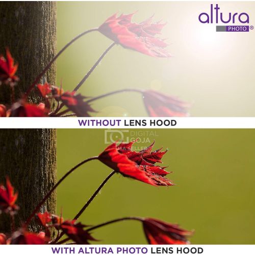  Altura Photo 58MM Lens Hood Set (Tulip Flower + Collapsible Rubber Lens Hood)