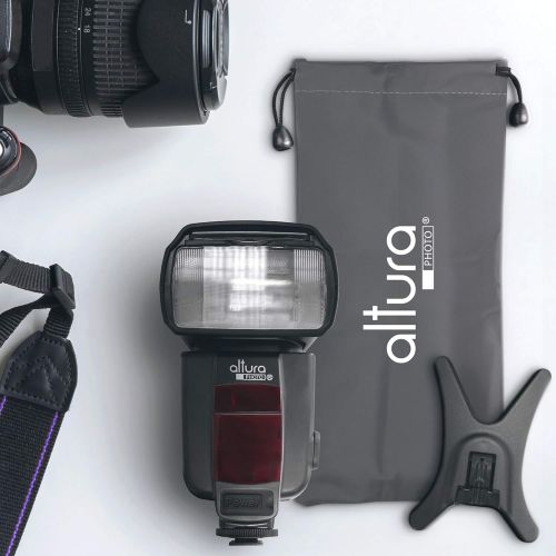  Altura Photo Camera Flash W/LCD Display for DSLR & Mirrorless Cameras, External Flash Featuring a Standard Hot Flash Shoe, Universal Camera Flash for Canon, Sony, Nikon, Panasonic and Other Cam