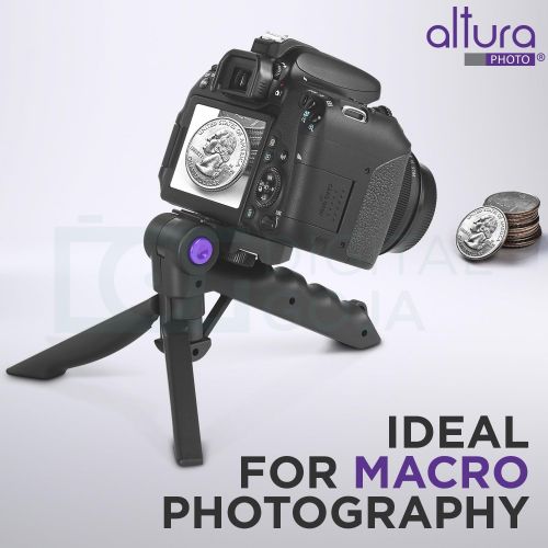  [아마존베스트]Altura Photo Mini Tripod Tabletop Stand Handle Stabilizer w/Soft Pistol Grip Support for DSLR, Mirrorless Cameras, Audio Recorder and Video