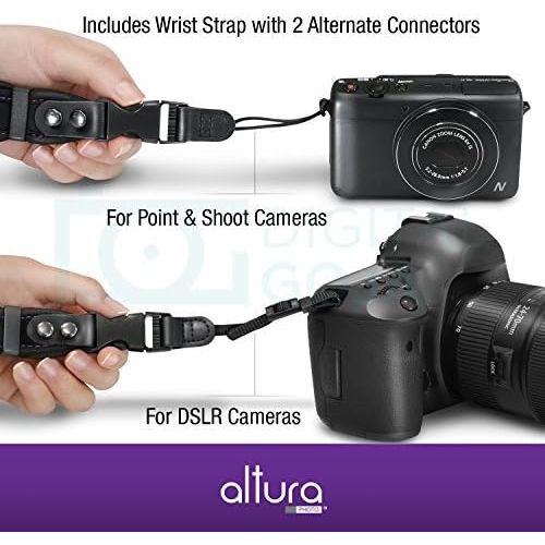  [아마존베스트]Camera Wrist Strap - Rapid Fire Heavy Duty Safety Wrist Strap by Altura Photo w/ 2 Alternate Connections for Use w/Large DSLR or Mirrorless Cameras