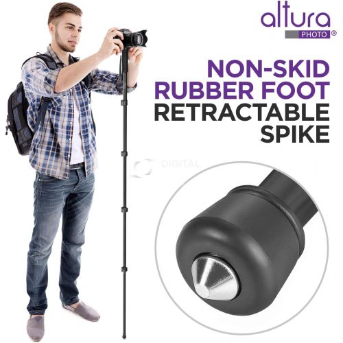  [아마존베스트]Altura Photo 62-Inch Camera Monopod - Ultra Portable, Heavy Duty Design for Canon, Nikon, Sony Mirrorless & DSLR Cameras
