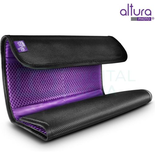  Altura Photo Lens Filter Case, 6 Pocket Camera Filter Wallet for Round or Square Filters + Premium MagicFiber Microfiber Cleaning Cloth