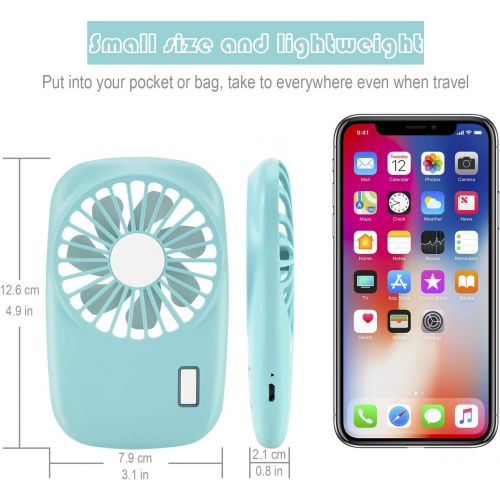  [아마존베스트]Aluan Handheld Fan Mini Fan Powerful Small Personal Portable Fan Speed Adjustable USB Rechargeable Eyelash Fan for Kids Girls Woman Man Home Office Outdoor Travel