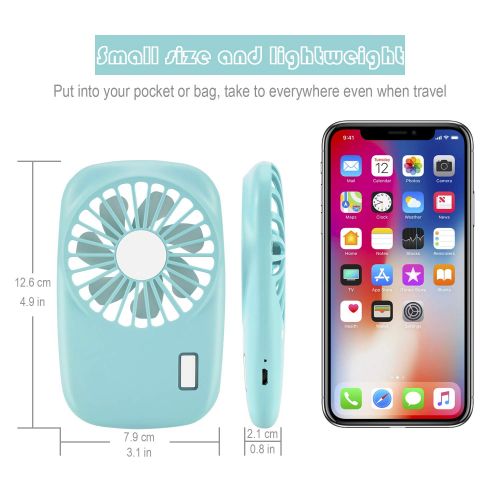  Aluan Handheld Fan Mini Fan Powerful Small Personal Portable Fan Speed Adjustable USB Rechargeable Eyelash Fan for Kids Girls Woman Man Home Office Outdoor Travel