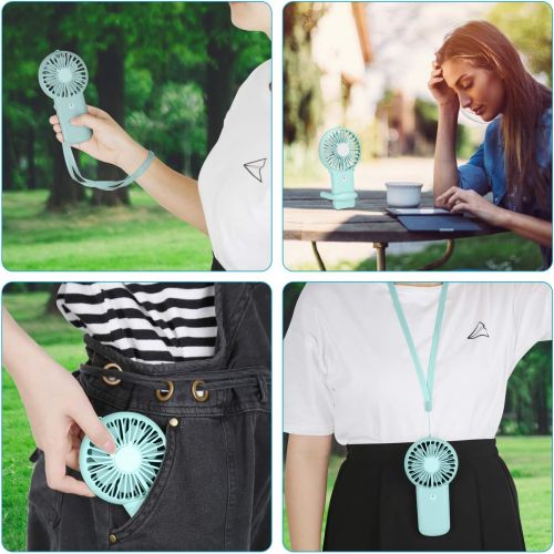  Aluan Handheld Fan Mini Portable Fan Powerful Small Personal Fans Speed Adjustable Rechargeable Battery Operated Eyelash Fan for Kids Woman Man Indoor Outdoor Travel Cooling with L