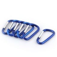 Aluminium Alloy D Ring Design Bag Bottle Carabiner Hook Keychain Blue 6 PCS by Unique Bargains