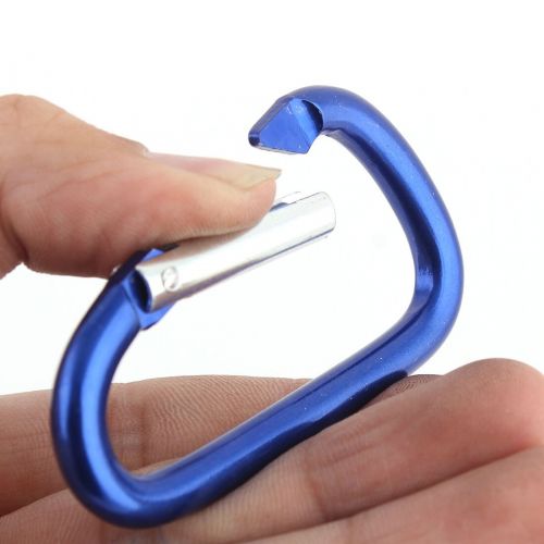  Aluminium Alloy D Ring Design Bag Bottle Carabiner Hook Keychain Blue 6 PCS by Unique Bargains