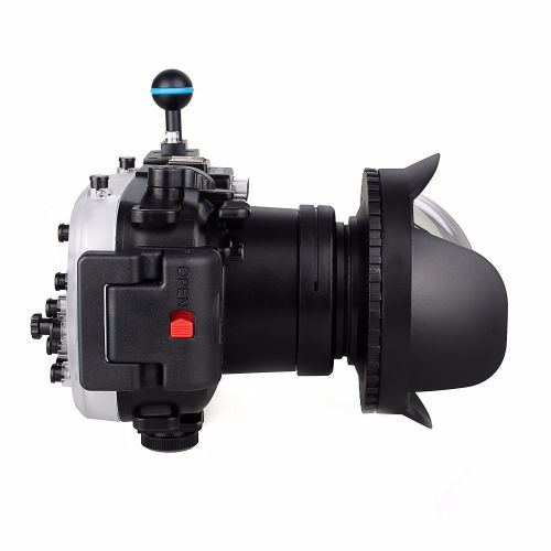  EACHSHOT 40m 130ft Waterproof Underwater Diving Camera Case For Sony A5000 16-50mm + EACHSHOT Aluminium Diving handle + 67mm Fisheye Lens + 67mm Red Filter