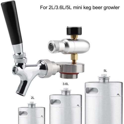  [아마존베스트]Alupre Stainless Steel Beer Spear Tap Supply Kit Compatible with 2L / 3.6L / 4L Mini Barrel Beer Growler