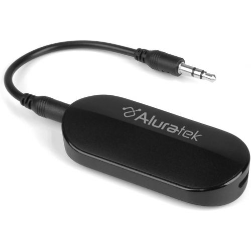  Aluratek Bluetooth Audio Transmitter with Detached Cable, Dual Streaming Support, Up to 50 Foot Range for Up to 10 Hours Streaming on a Full Charge