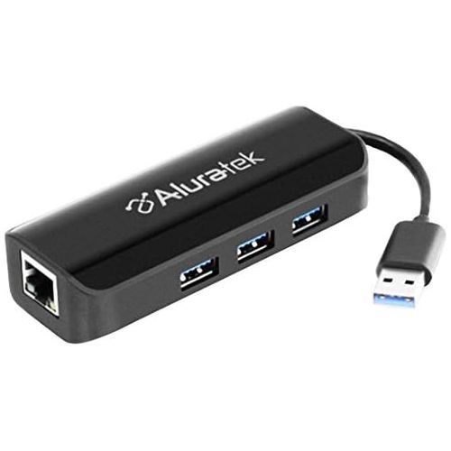  Aluratek 3-Port USB 3.0 Hub with Gigabit Ethernet Adapter (AUEH0303F)