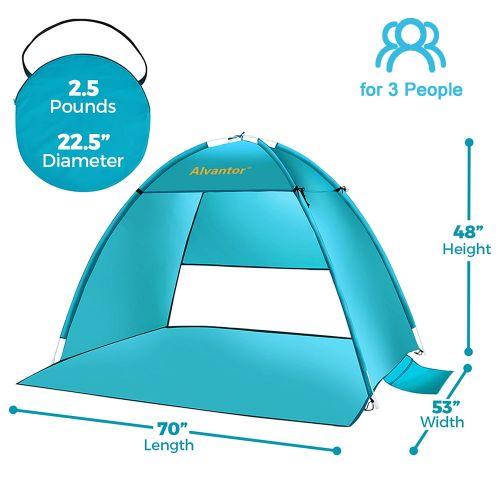  Beach Canopy Tent UPF 50+ Sun Shade Shelter Pop Up by Alvantor