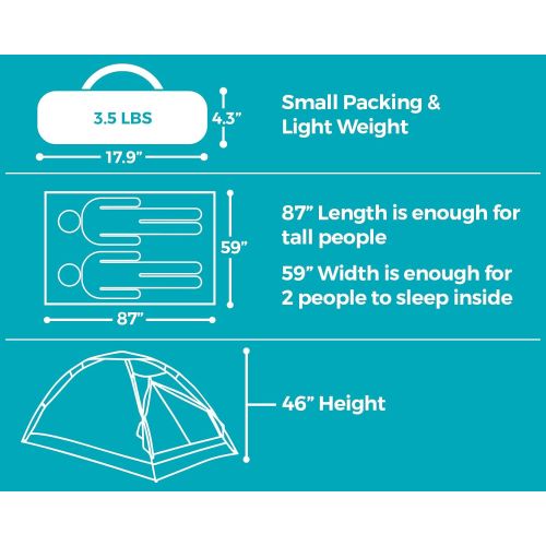  [아마존베스트]Alvantor Camping Tent Outdoor Travelite Backpacking Light Weight Family Dome Tent Pop Up Instant Portable Compact Shelter Easy Set Up (NOT Waterproof)