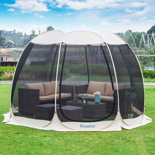  Alvantor Screen House Room Outdoor Camping Tent Canopy Gazebos 4-15 Person for Patios, Instant Pop Up Tent, Not Waterproof