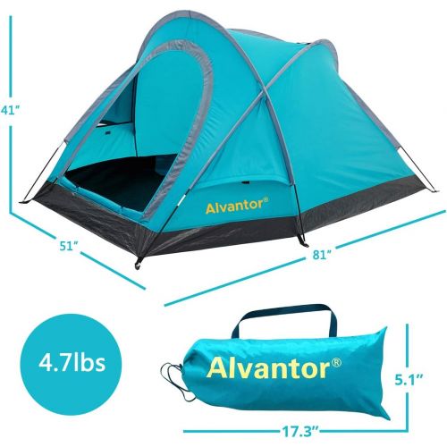  Alvantor Outdoor Warrior Backpacking Camping Tent Portable Compact Family Tent Shelter 81”x51”x41”