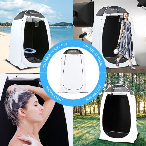  Alvantor Shower Tent Changing Room Outdoor Toilet Privacy Pop Up Camping Dressing Portable Shelter Teflon Coating Fabric 4’x4’x7 Patent