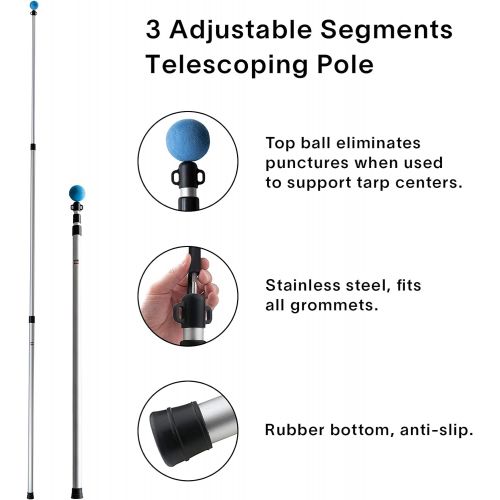  Alvantor Aluminum Telescoping Tarp Poles Adjustable Rods and Round Pad Screen House & Bubble Tent & Vendor Booth