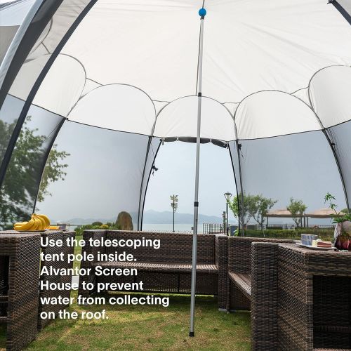  Alvantor Aluminum Telescoping Tarp Poles Adjustable Rods and Round Pad Screen House & Bubble Tent & Vendor Booth