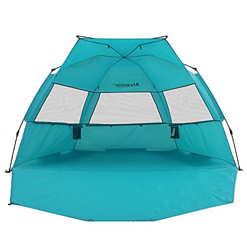  Alvantor Beach Tent Super Bluecoast Beach Umbrella Outdoor Sun Shelter Cabana Automatic Pop Up UPF 50+ Sun Shade Portable Camping Hiking Canopy Easy Setup Windproof Patent Pending