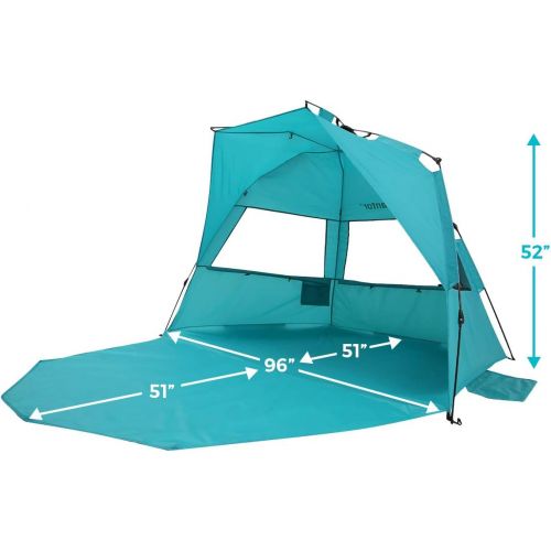 Alvantor Beach Tent Super Bluecoast Beach Umbrella Outdoor Sun Shelter Cabana Automatic Pop Up UPF 50+ Sun Shade Portable Camping Hiking Canopy Easy Setup Windproof Patent Pending