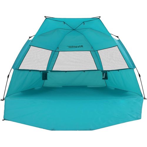  Alvantor Beach Tent Super Bluecoast Beach Umbrella Outdoor Sun Shelter Cabana Automatic Pop Up UPF 50+ Sun Shade Portable Camping Hiking Canopy Easy Setup Windproof Patent Pending