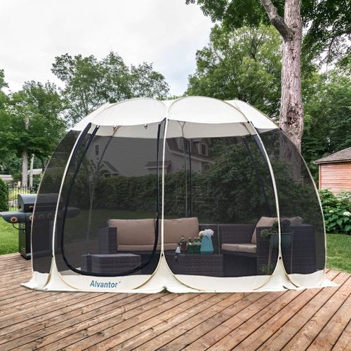  [아마존베스트]Alvantor Screen House Room Outdoor Camping Tent Canopy Gazebos 4-15 Person for Patios, Instant Pop Up Tent, Not Waterproof