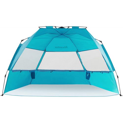  [아마존베스트]Alvantor Beach Tent Umbrella Outdoor Sun Shelter Cabana Automatic Pop Up UPF 50+ Sun Shade Portable Camping Hiking Canopy Easy Setup Windproof Patent Pending 3 or 4 Person