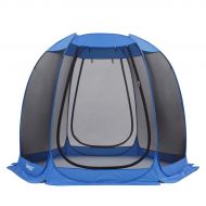 Alvantor Pop Up Breezy Hexagonal Screen House 6 Mesh Walls Outdoor Canopy Tent Sun Shade Shelter 10’x10’x7’