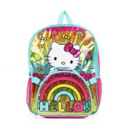 Aly Hello Kitty Rainbow Bow Backpack with Insulated Rainbow Hello! Lunch Kit for Girls