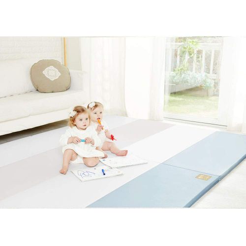  Alzipmat [Alzip Mat] Baby Playmat - Eco Silon Duo (Non-Toxic, Non-Slip, Waterproof) (Sky Blue, XG)