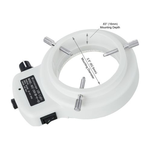  [아마존베스트]AmScope LED-144W-ZK White Adjustable 144 LED Ring Light Illuminator for Stereo Microscope & Camera
