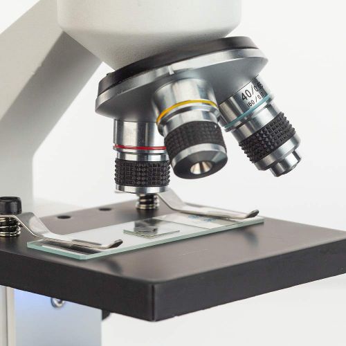  [아마존베스트]AmScope 40X-1000X Biological Compound Microscope with Prepared and Blank Slides for Student and Kids