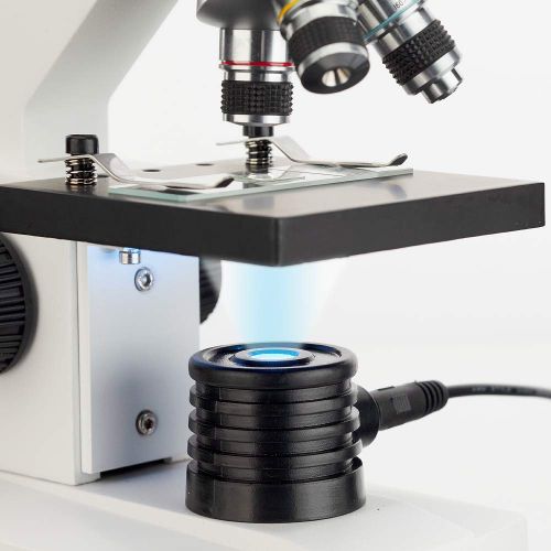  [아마존베스트]AmScope 40X-1000X Biological Compound Microscope with Prepared and Blank Slides for Student and Kids