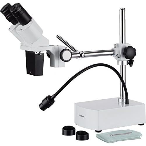  [아마존베스트]AmScope SE400-Z Professional Binocular Stereo Microscope, WF10x and WF20x Eyepieces, 10X and 20X Magnification, 1X Objective, LED Lighting, Boom-Arm Stand, 110V-120V