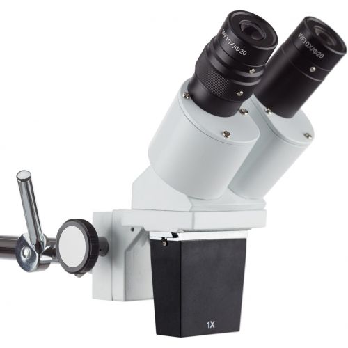 [아마존베스트]AmScope SE400-Z Professional Binocular Stereo Microscope, WF10x and WF20x Eyepieces, 10X and 20X Magnification, 1X Objective, LED Lighting, Boom-Arm Stand, 110V-120V